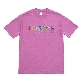 SUPREME SS18 Rocks Tee Light Purple Logo Tee SUP-SS18-483
