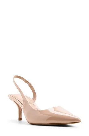 Aldo Stessy Low Slingback Half dOrsay Pointed Toe Pump in Medium Beige at Nordstrom, Size 6.5