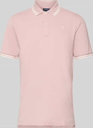 G-Star Slim Fit Poloshirt mit Logo-Stitching Modell Dunda in Rosa, Gr&ouml;&szlig;e XXL