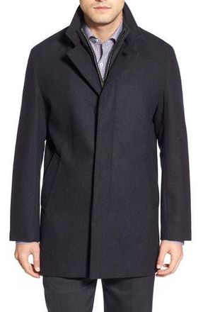 Cole Haan Wool Blend Topcoat with Inset Knit Bib in Castle Roc at Nordstrom Rack, Size Xx-Large