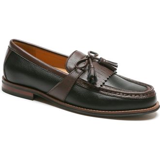 Tommy Hilfiger Sohan Kiltie Fringe Tassel Loafer in Black/Dark Brown at Nordstrom Rack, Size 10.5