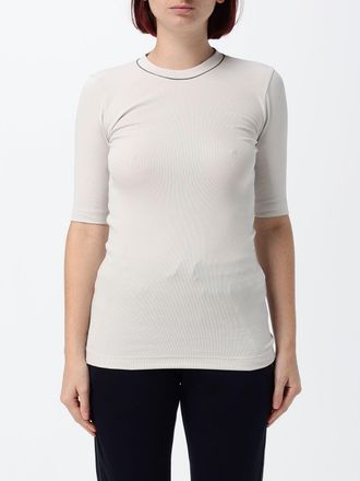 Brunello Cucinelli T-shirt girocollo in cotone slim fit con bottone posteriore