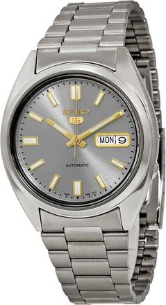 Seiko 5 Automatic Grey Dial Stainless Steel Mens Watch SNXS75
