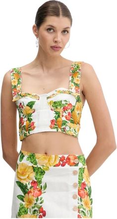 Farm Rio Camicetta in Lino - - Tops - Donna - Multicolore - S