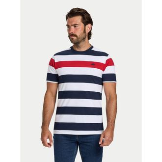 Raging Bull Contrast Chest Stripe T-Shirt in Navy/red at Nordstrom, Size Medium Big