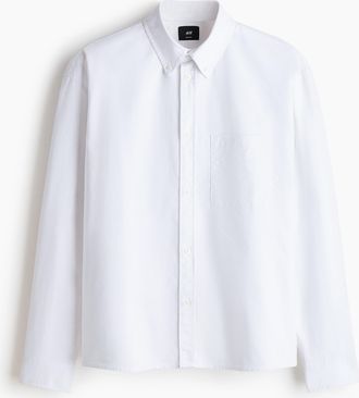 H&M Oxfordhemd in Relaxed Fit - White