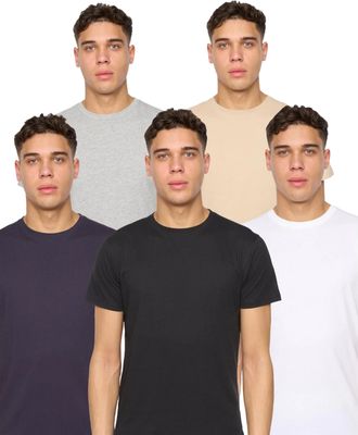 Duck and Cover Heren Frankinz T-Shirt (5-pack) (Veelkleurig)