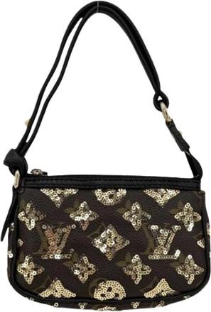 Louis Vuitton Tweedehands Canvas Louis Vuitton tassen - Dames - Vintage Schoudertas - Bruin - ONE Size - Vintage