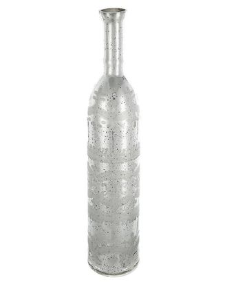 A&B Home Discontinued A&B Home Antique Style Glass Flower Vase With Etched Pattern