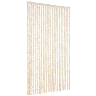 vidaXL Vidaxl - Cortina Antimoscas Chenilla Beige Y Blanco 100x220 Cm