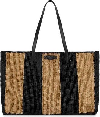 Rebecca Minkoff Large Raffia Tote in Black/Brown at Nordstrom