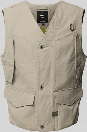 G-Star Weste mit Pattentaschen in Hellgrau, Größe XXL