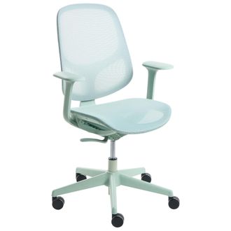 Beliani Silla De Oficina Moderna Con Base Giratoria Reposabrazos Altura Ajustable Tapizada En Malla Verde Aeri