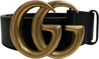 Gucci Pre-owned Standard riem - Dames - Vintage Accessoires - Zwart - ONE Size - Leer - Vintage