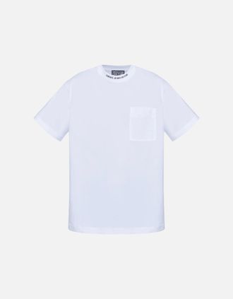 Versace Mens Chain Logo White Pocket T-Shirt - Size: 40