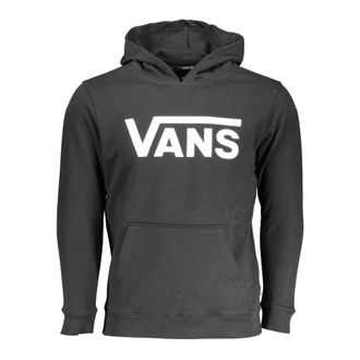 Vans Hoodies, male, Black, Size: M Kids Black Hoodie with Print