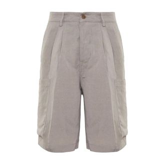 Costumein Korte Broeken, Heren, Beige, M, Linnen, Linnen Tencel Bermuda Shorts Elegant Utility