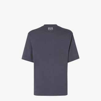 Fendi Logo-Embroidered T-Shirt - Slate Blue