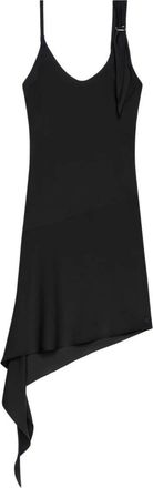 Courr&egrave;ges Asymmetrische Jurk met Knoop - Dames - Casual kleedjes - Blauw - S - Polyester - Kleedjes