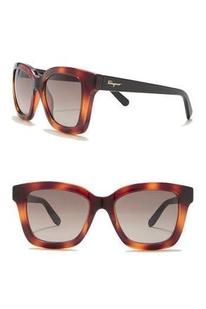 Ferragamo 53mm Square Sunglasses in Tortoise at Nordstrom Rack