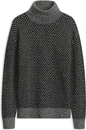 HUGO BOSS Relaxed-fit turtleneck sweater with herringbone knit