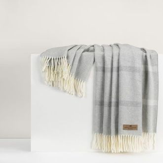 Lands Downunder Montauk Stripe Herringbone Throw in Pebble at Nordstrom