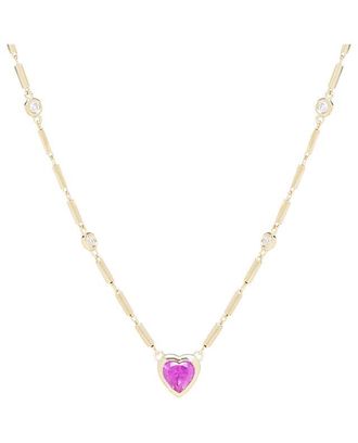 Avinas Goldene Halskette mit rosa Herz Dolce, Frau, Golden, TU