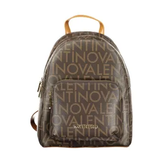 Valentino Backpacks, female, Brown, Size: ONE SIZE Polyethylene Backpack with Multiple Compartments