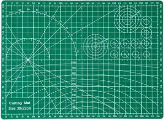 OEM Tapete De Corte A4 - Base Para Cortar - Proyectos De Manualidades - Cuadr&iacute;cula De Doble Cara - 30 X 22 Cm - Verde