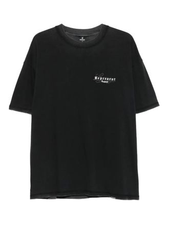 Represent embroidered-logo T-shirt - men - Fabric - S - Black