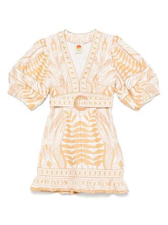 Farm Rio Mini-jurk met geborduurd kant - Beige