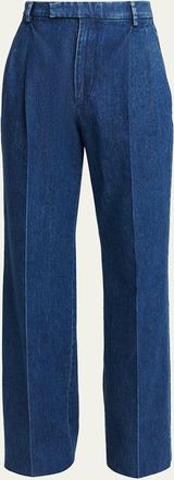 Valentino Garavani Mens Tailored Wide-Leg Denim Jeans