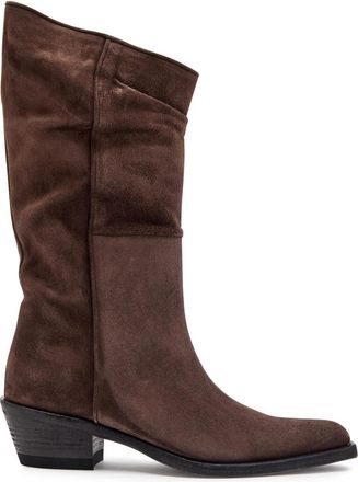 Khaite Clive 35 Draped Suede Mid-calf Boots - Brown - 39 (IT39/ UK6)