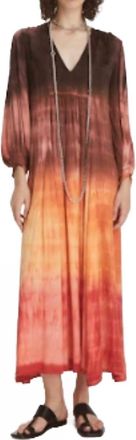 Maria Cher Tortuguitas Vesta Maxi Dress In Brick Ombre