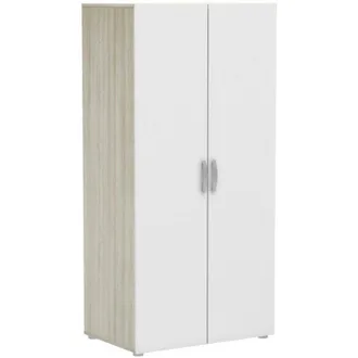 Dmora Armario 2 puertas Ockhi, Muebles de dormitorio, Vestidor, Armario de ropa, 79x52 h166 cm, Roble y Blanco mate - Dmora
