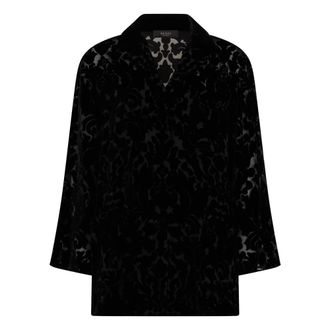 Gucci Dames, Blouses & Shirts, Zwart, Maat: S Velours