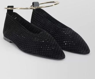 Jil Sander perforated suede ballet flats with flat sole