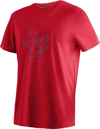 Maier Sports T-Shirt MAIER SPORTS Dieter Print, Herren, Gr. 4XL, rot, 100% Polyester, Rundhals, Shirts T-Shirt, Herren Funktionsshirt, Freizeitshirt mit Aufdruck, 