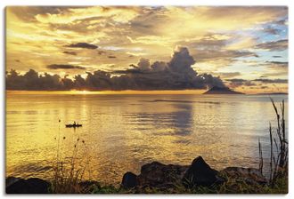 Artland Leinwandbild »Sonnenuntergang mit einem Boot« Sonnenaufgang & -untergang 1 Stk. tlg. auf Keilrahmen gespannt
