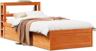 vidaXL Estructura Cama Con Cabecero Madera Pino Marr&oacute;n Cera 100x200 Cm Vidaxl