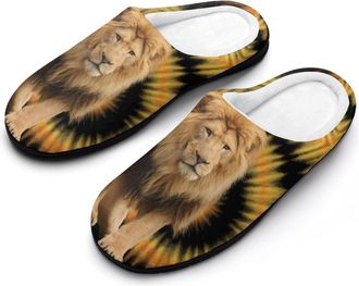 Generic Tie Dye Lion Womens Slippers Winter Warm House Shoes Indoor Outdoor Hotel Slipper