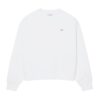 Lacoste Sweatshirts, female, White, Size: S Oversized Double-Face Jersey Sweatshirt