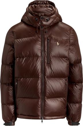 Polo Ralph Lauren Gorham Glanzende Donsjas - Heren - Winterjassen - Bruin - M - Leer - Jassen