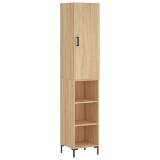 vidaXL Vidaxl - Aparador De Madera Contrachapada Roble Sonoma 34,5x34x180 Cm
