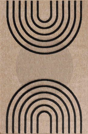 Nazar Rugs Alfombra aspecto yute dise&ntilde;o arcos negro 120x170 cm