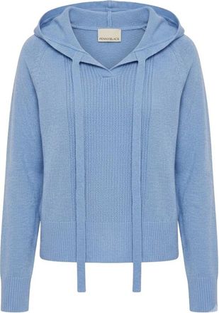Pennyblack Pbbliuti Gebreide Hoodie - Dames - V-hals truien - Blauw - XL - Truien & Vesten