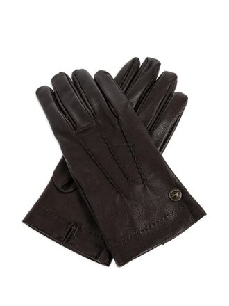 Burberry topstitched gloves - men - Bos Taurus - 7.5 - Brown
