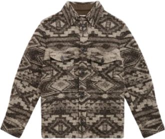 Isabel Marant Grafische wollen blend jas - Dames - Zomerjassen - Bruin - XS - Wol - Jassen