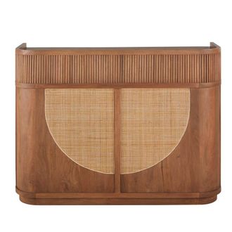 Maisons du monde Mostrador profesional con 2 puertas y 2 huecos de madera de mango y rat&aacute;n