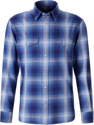 Tom Ford Grand Degrade Check Western Shirt - Heren - Casual Overhemden - Veelkleurig - L - Katoen - Overhemden